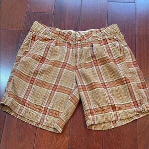 Free People Plaid Brown and Orange Women's Shorts